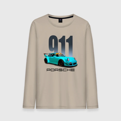 Мужской лонгслив хлопок Cпортивный автомобиль Porsche