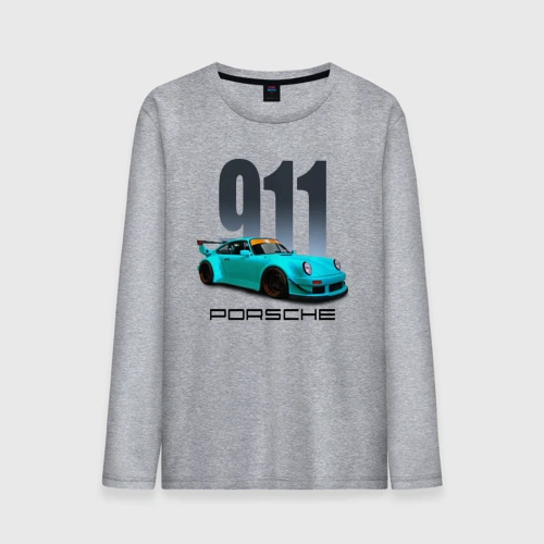 Мужской лонгслив хлопок Cпортивный автомобиль Porsche