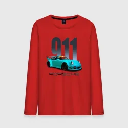 Мужской лонгслив хлопок Cпортивный автомобиль Porsche