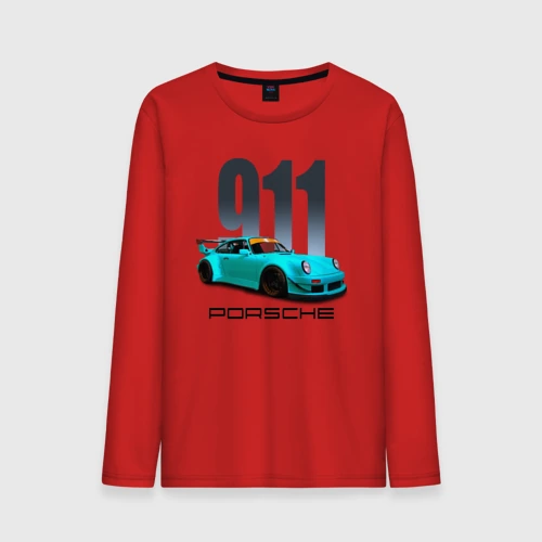 Мужской лонгслив хлопок Cпортивный автомобиль Porsche