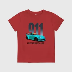 Детская футболка хлопок Cпортивный автомобиль Porsche