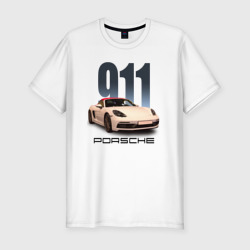 Мужская футболка хлопок Slim Немецкий спортивный автомобиль Порше 911