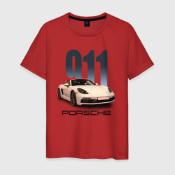 Мужская футболка хлопок Немецкий спортивный автомобиль Порше 911