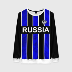 Женский свитшот 3D Россия- черно-синяя униформа