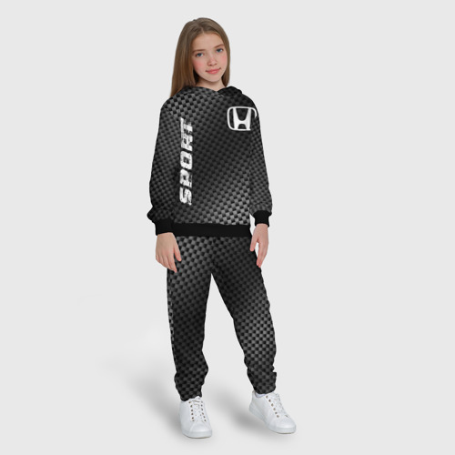 Детский костюм с толстовкой 3D Honda sport carbon, цвет черный - фото 5