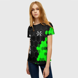 Женская футболка 3D Exeed green sport hexagon - фото 2