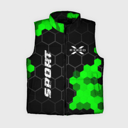 Женский жилет утепленный 3D Exeed green sport hexagon