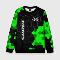 Детский свитшот 3D Exeed green sport hexagon