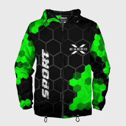 Мужская ветровка 3D Exeed green sport hexagon