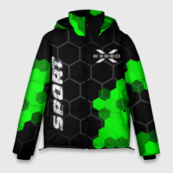 Мужская зимняя куртка 3D Exeed green sport hexagon