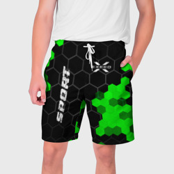 Мужские шорты 3D Exeed green sport hexagon