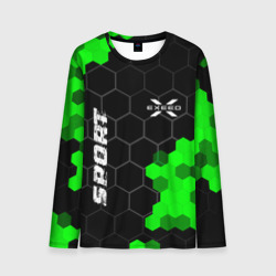 Мужской лонгслив 3D Exeed green sport hexagon