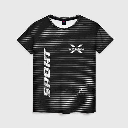 Женская футболка с принтом Exeed sport metal, вид спереди №1