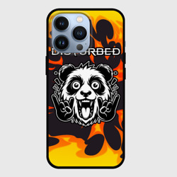 Чехол для iPhone 13 Pro Disturbed рок панда и огонь