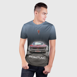 Мужская футболка 3D Slim Американский масл-кар Pontiac GTO - фото 2