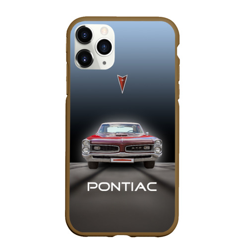 Чехол для iPhone 11 Pro Max матовый Американский масл-кар Pontiac GTO, цвет коричневый