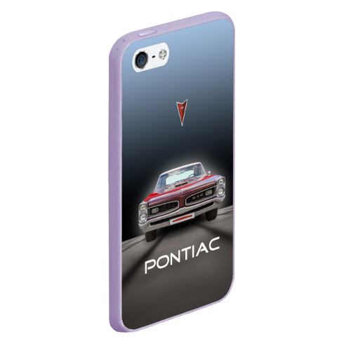 Чехол для iPhone 5/5S матовый Американский масл-кар Pontiac GTO, цвет светло-сиреневый - фото 3