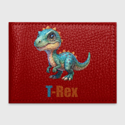 Обложка для студенческого билета Динозавр Тирекс с надписью:  T-Rex