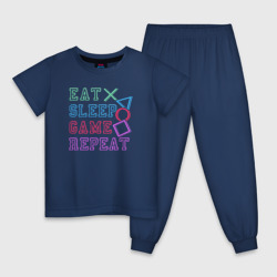 Детская пижама хлопок Eat play sleep repeat lettering