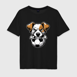 Футбольный Джек Рассел терьер – Мужская футболка хлопок Oversize с принтом купить со скидкой в -16%