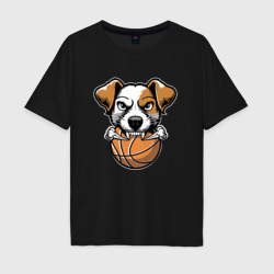 Баскетбольный Джек Рассел терьер – Мужская футболка хлопок Oversize с принтом купить со скидкой в -16%