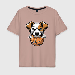 Баскетбольный Джек Рассел терьер – Мужская футболка хлопок Oversize с принтом купить со скидкой в -16%