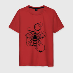 Пчелка на сотах – Мужская футболка хлопок с принтом купить со скидкой в -20%
