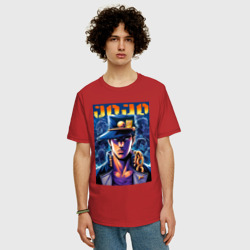 Мужская футболка хлопок Oversize Jojo - Jotaro Kujo ai art - фото 2