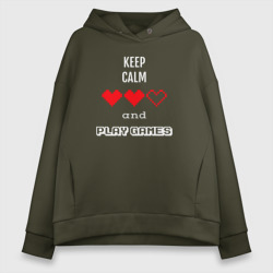 Женское худи Oversize хлопок Keep calm and play games