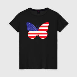 Женская футболка хлопок Американская бабочка