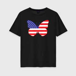 Американская бабочка – Женская футболка хлопок Oversize с принтом купить со скидкой в -16%