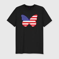 Американская бабочка – Мужская футболка хлопок Slim с принтом купить