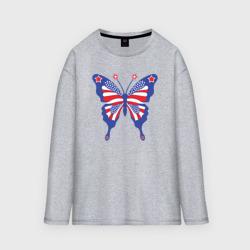 Мужской лонгслив oversize хлопок USA butterfly