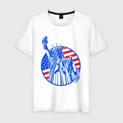 Мужская футболка хлопок USA statue of liberty