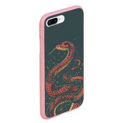 Чехол для iPhone 7Plus/8 Plus матовый Красная змея и брызги краски абстракция - фото 2