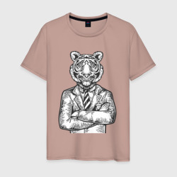 Tiger boss – Мужская футболка хлопок с принтом купить со скидкой в -20%