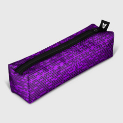 Пенал школьный 3D Чёрные полосы на фиолетовом фоне
