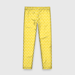 Леггинсы с принтом Жёлтый имитация сетки паттерн для ребенка, вид сзади №1. Цвет основы: белый
