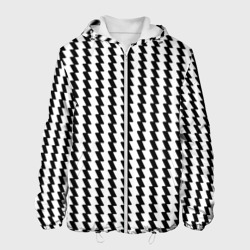 Мужская куртка 3D Чёрно-белые вертикальные полосы