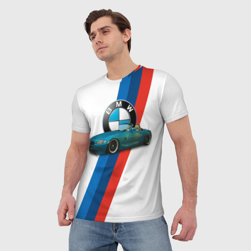 Мужская футболка 3D Немецкий родстер BMW, цвет 3D печать - фото 3