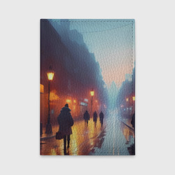 Обложка для автодокументов Туманный вечер в городе