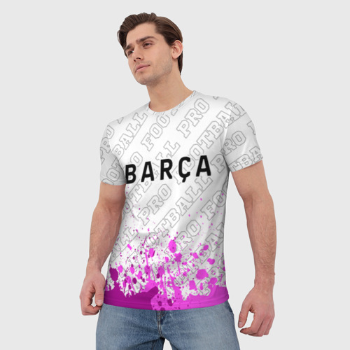Мужская футболка 3D с принтом Barcelona pro football посередине, фото на моделе #1