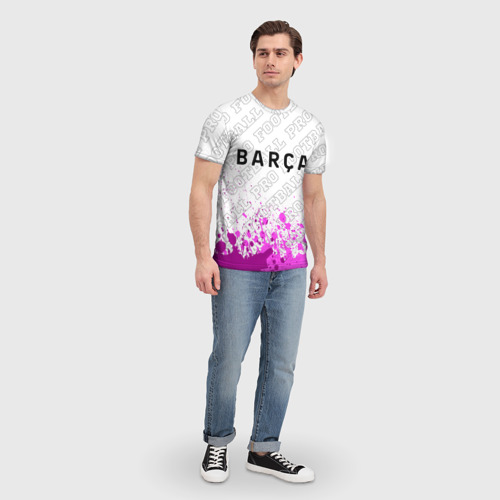Мужская футболка 3D с принтом Barcelona pro football посередине, вид сбоку #3