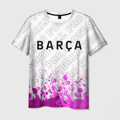 Мужская футболка 3D с принтом Barcelona pro football посередине, вид спереди #2