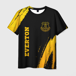 Мужская футболка 3D Everton - gold gradient вертикально