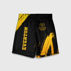 Детские спортивные шорты 3D Everton - gold gradient вертикально