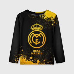 Детский лонгслив 3D Real Madrid - gold gradient