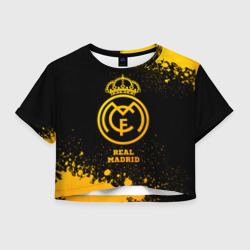 Женская футболка Crop-top 3D Real Madrid - gold gradient