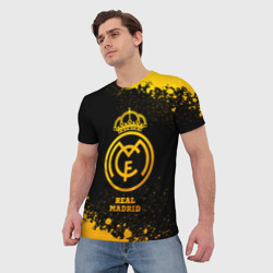 Мужская футболка 3D Real Madrid - gold gradient - фото 2