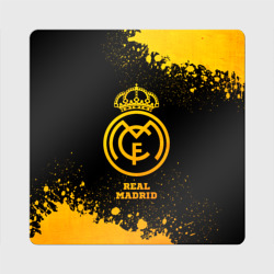 Магнит виниловый Квадрат Real Madrid - gold gradient